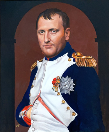 Painting titled "Napoléon 1er" by Arnaud Feuga, Original Artwork, Oil