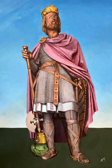 Painting titled "Charles Martel" by Arnaud Feuga, Original Artwork, Oil