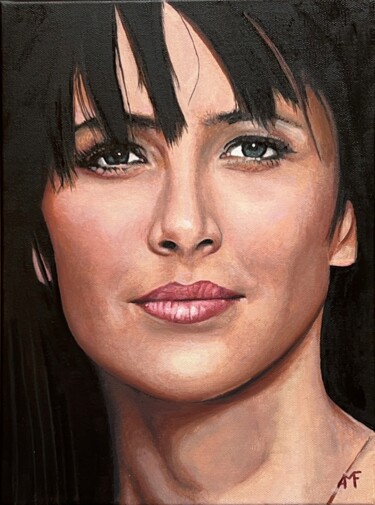 Belle gueule 26 - Sophie Marceau Peinture intitulée "Belle gueule 26 - S…" par Arnaud Feuga, Œuvre d'art originale, Huile Monté sur Châssis en bois