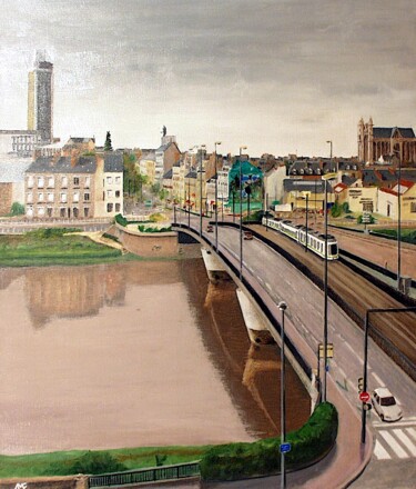 Картина под названием "Le Pont du Général…" - Arnaud Feuga, Подлинное произведение искусства, Масло