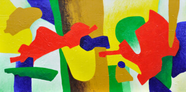 Картина под названием "Fragmentation 3" - Arnaud Gautron, Подлинное произведение искусства, Акрил Установлен на Деревянная р…