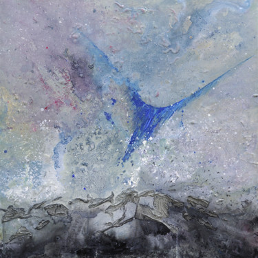 Pintura intitulada "Oiseaux bleus et ch…" por Arnaud Gautron, Obras de arte originais, Acrílico