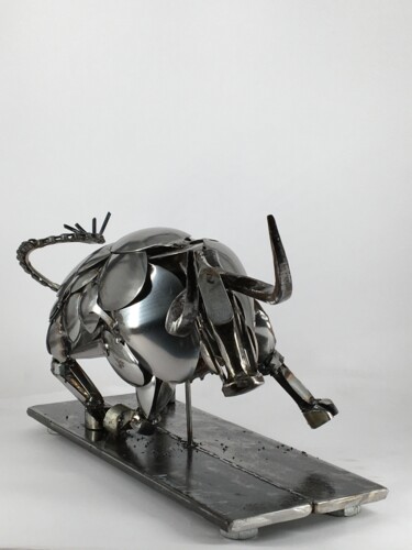 Skulptur mit dem Titel "Big John" von Arnaud Lahoche, Original-Kunstwerk, Metalle