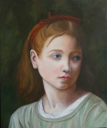 Peinture intitulée "Jeune fille d'après…" par Arnaud Montenon, Œuvre d'art originale, Huile