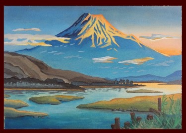 Painting titled "Fuji san" by Arnaud Montenon, Original Artwork, Oil