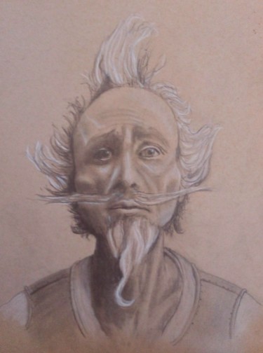 Drawing titled "Don Quichotte" by Arnaud Montenon, Original Artwork, Pencil