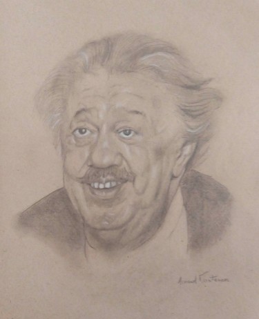 Zeichnungen mit dem Titel "Portrait de Michel…" von Arnaud Montenon, Original-Kunstwerk, Bleistift