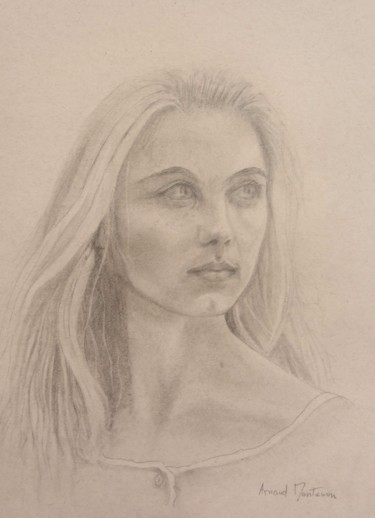 Drawing titled "Manon des sources" by Arnaud Montenon, Original Artwork, Pencil