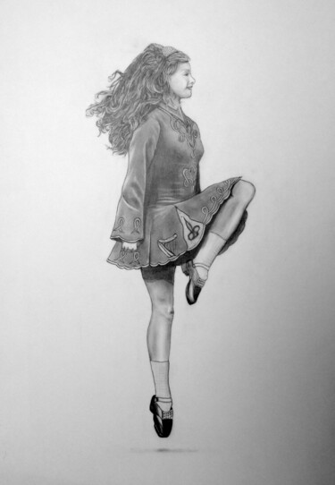 Zeichnungen mit dem Titel "danseuse irlandaise" von Arnaud Montenon, Original-Kunstwerk, Bleistift