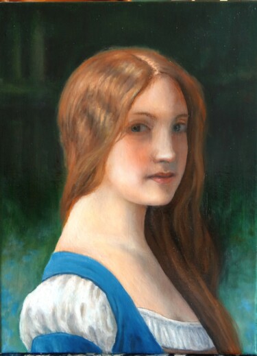 Schilderij getiteld "Jeune femme d'après…" door Arnaud Montenon, Origineel Kunstwerk, Olie