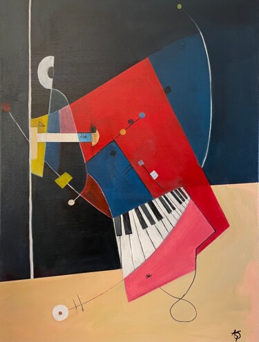 Картина под названием "Harmonic Reverie: L…" - Arnaud Quercy, Подлинное произведение искусства, Масло Установлен на Деревянн…