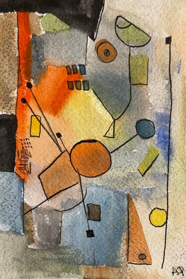 Painting titled "Playgrounds  - Jard…" by Arnaud Quercy, Original Artwork, Watercolor