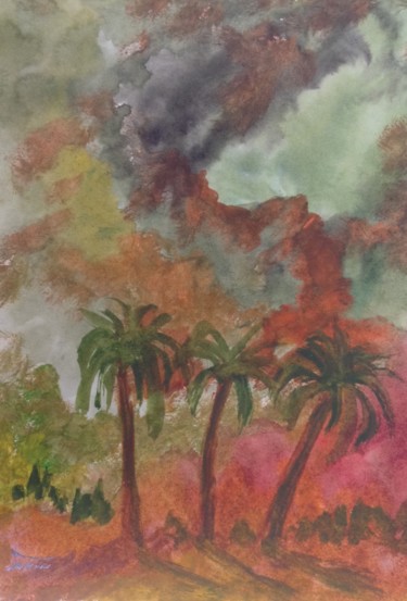 Painting titled "Hawaii 6" by Arnaud Thévenin, Original Artwork, Watercolor