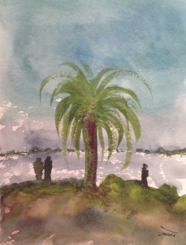 Malerei mit dem Titel "Tunisie" von Arnaud Thévenin, Original-Kunstwerk