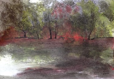 Картина под названием "Forêt de Provence" - Arnaud Thévenin, Подлинное произведение искусства, Чернила