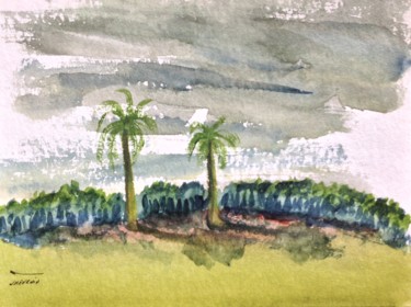 Painting titled "Hawaii,Honolulu" by Arnaud Thévenin, Original Artwork, Watercolor