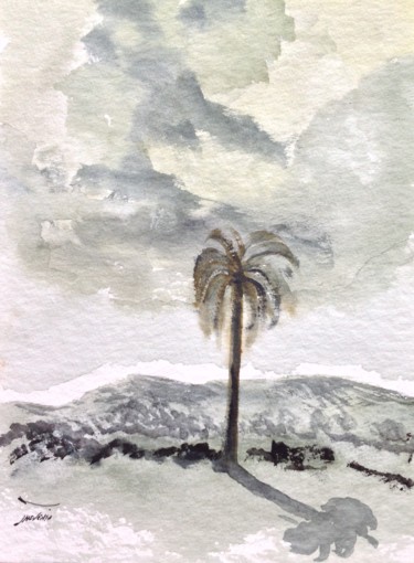 Painting titled "Tunisie "L'ombre au…" by Arnaud Thévenin, Original Artwork, Watercolor