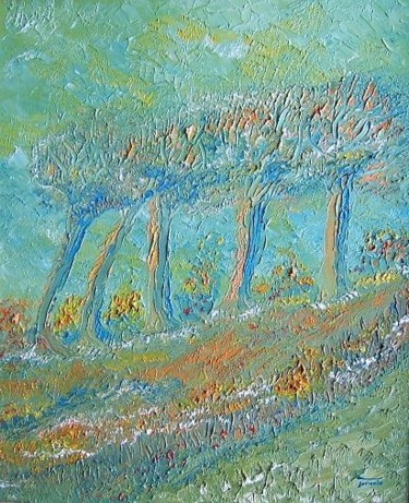Pittura intitolato "*Un été a Giverny"" da Arnaud Thévenin, Opera d'arte originale, Olio