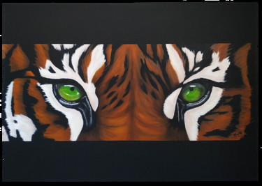 Peinture intitulée "Le tigre aux yeux v…" par Arnaud Verhulst, Œuvre d'art originale, Acrylique