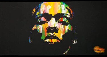 Painting titled "Am I black?" by Arnaud Verhulst, Original Artwork, Acrylic