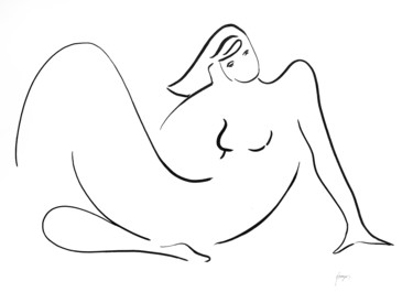 Zeichnungen mit dem Titel "Nude Five" von Arnaud Faugas, Original-Kunstwerk, Tinte