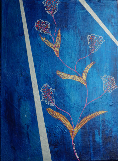 Painting titled "deep-blue-seed.jpg" by Arnaud Moign, Original Artwork, Acrylic