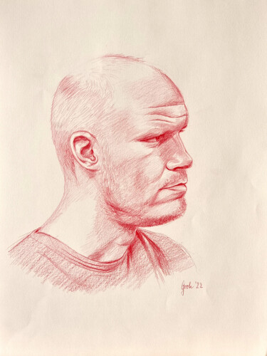 Drawing titled "Porträt I" by Arne Groh, Original Artwork, Pencil