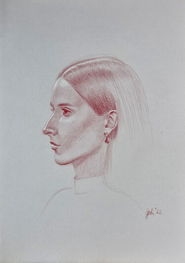 Drawing titled "Porträt eines Mädch…" by Arne Groh, Original Artwork, Pencil
