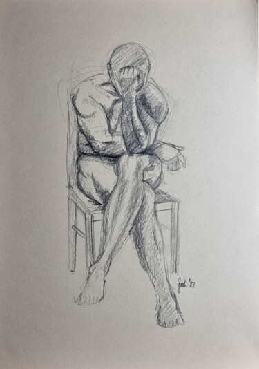 Disegno intitolato "Reue" da Arne Groh, Opera d'arte originale, Matita