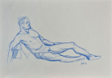Zeichnungen mit dem Titel "männlicher liegende…" von Arne Groh, Original-Kunstwerk, Bleistift