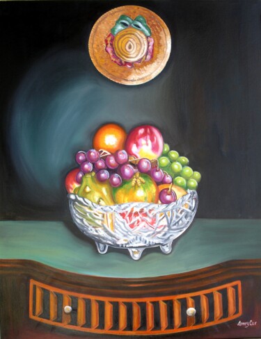 Pintura intitulada "Armonia frutal" por Arney Cardenas, Obras de arte originais, Óleo
