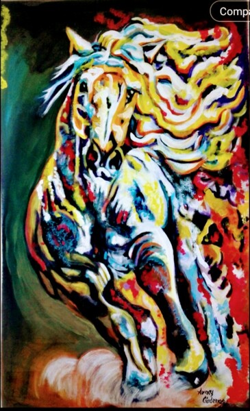 Painting titled "Psicodélico" by Arney Cardenas, Original Artwork, Oil Mounted on Wood Stretcher frame