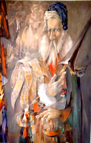 Pittura intitolato "Arlequin" da Arney Cardenas, Opera d'arte originale, Olio Montato su Telaio per barella in legno