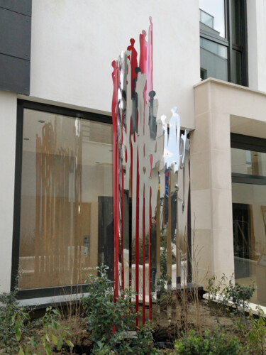 Skulptur mit dem Titel "Foule sentimentale" von Arno Sebban, Original-Kunstwerk, Edelstahl