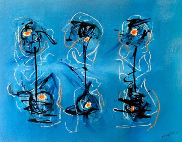 Malerei mit dem Titel "6 fried eggs" von Arno Signarowski, Original-Kunstwerk, Acryl