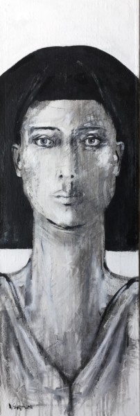 Malerei mit dem Titel "cleopatra" von Arno Signarowski, Original-Kunstwerk, Acryl Auf Karton montiert