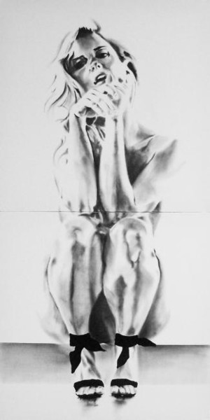 Peinture intitulée "nue accroupie" par Arno.2, Œuvre d'art originale