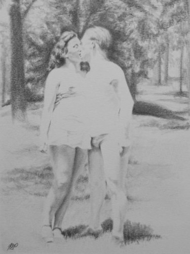 Dessin intitulée "Amoureux - 1967" par Arno.2, Œuvre d'art originale