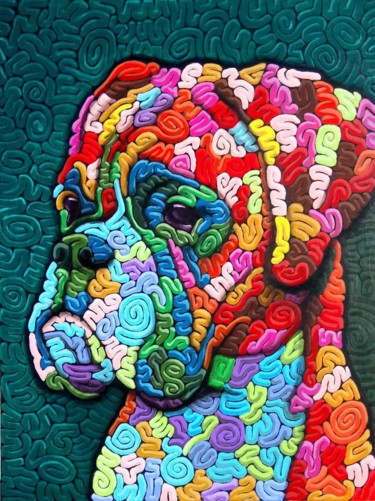 Peinture intitulée "boxer" par Arnaud Benoit, Œuvre d'art originale, Acrylique