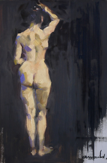 Peinture intitulée "En partant du noir…" par Christian Arnould, Œuvre d'art originale, Huile