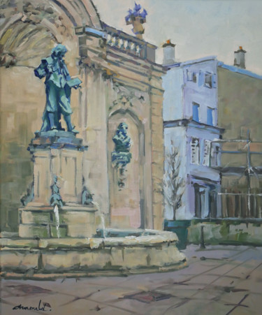 Malerei mit dem Titel "Place Vaudémont" von Christian Arnould, Original-Kunstwerk, Öl
