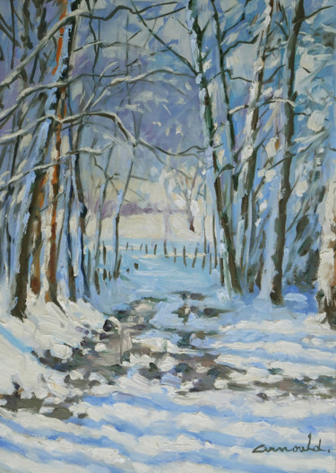 Painting titled "Etude de neige  (hu…" by Christian Arnould, Original Artwork, Oil