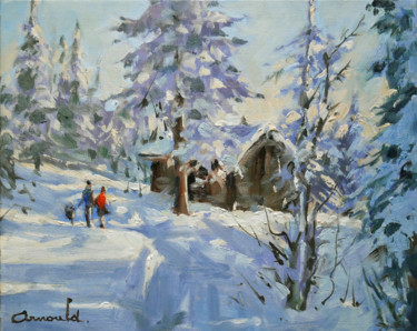 Malerei mit dem Titel "Etude de neige 2 (h…" von Christian Arnould, Original-Kunstwerk, Öl