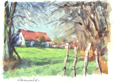 Malerei mit dem Titel "Aquarelle du matin…" von Christian Arnould, Original-Kunstwerk, Aquarell