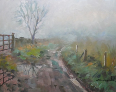 Peinture intitulée "Pluie et brouillard…" par Christian Arnould, Œuvre d'art originale, Huile