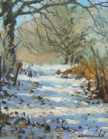 Painting titled "Neige Gugney (huile…" by Christian Arnould, Original Artwork, Oil