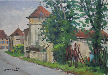 Painting titled "Neuviller sur Mosel…" by Christian Arnould, Original Artwork, Oil