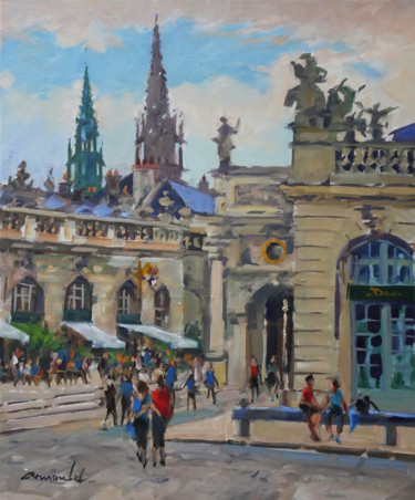 Hier soir à Nancy (huile sur toile 55 x 46) © par Christian Arnould