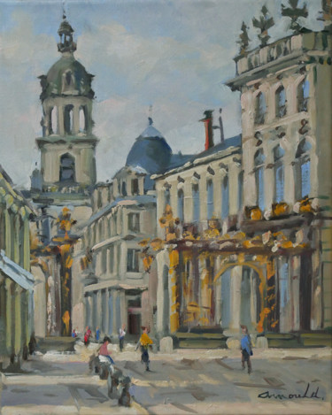 Painting titled "Ce matin place Stan…" by Christian Arnould, Original Artwork, Oil