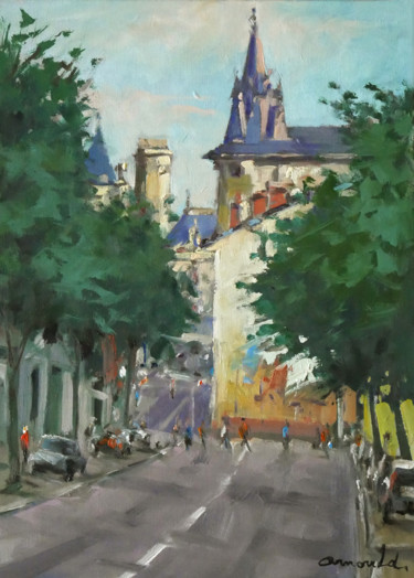 Painting titled "Rue du grand Rabbin…" by Christian Arnould, Original Artwork, Oil